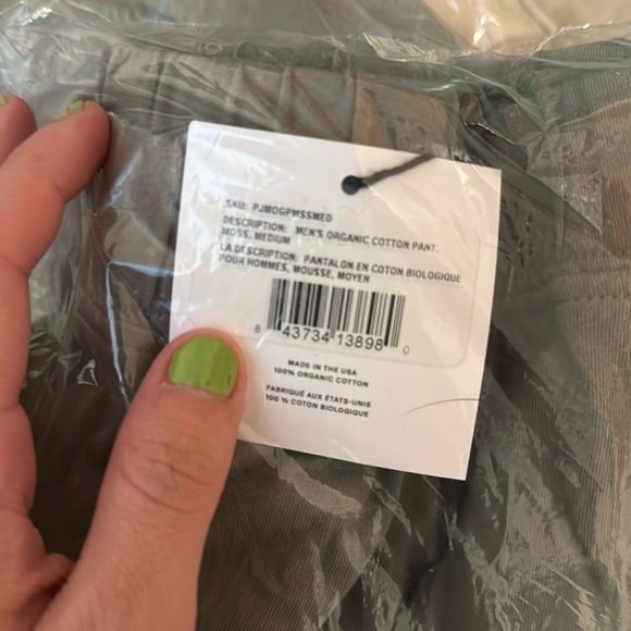 Parachute Men’s Organic Cotton Lounge Drawstring Pants Moss Green S M - Picture 5 of 5